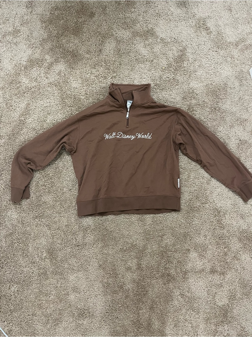 Disney Women's Brown Walt Disney World Quarter-Zip Sweater